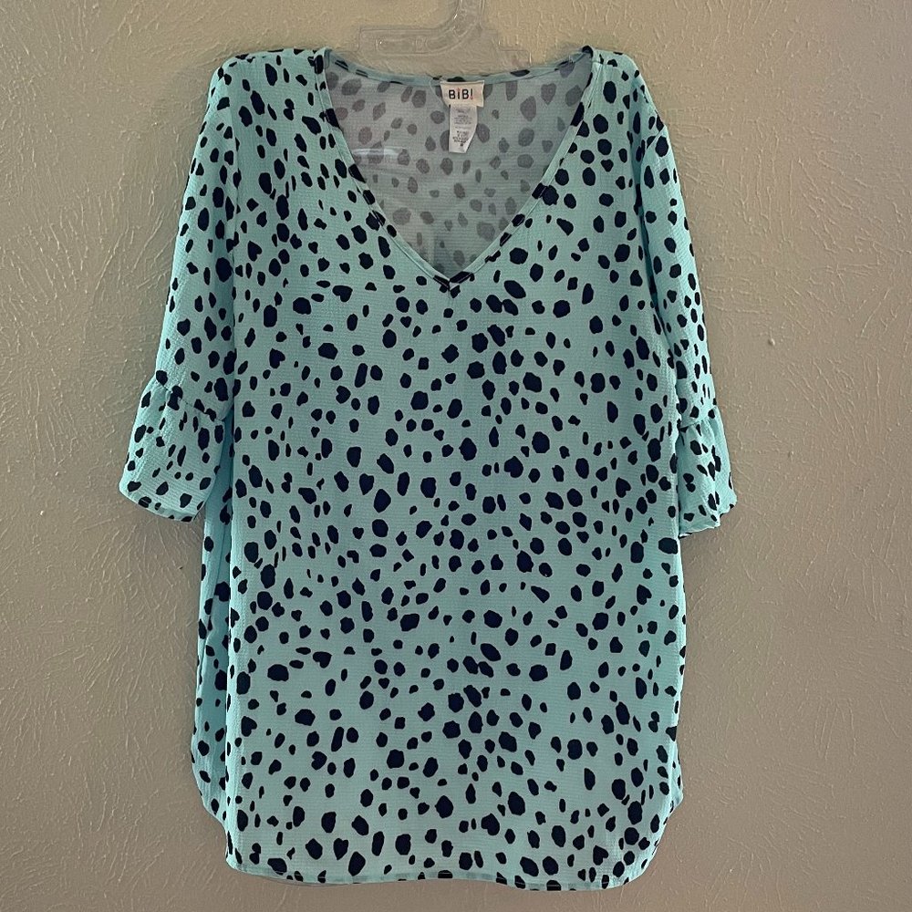 Bibi Mint Cow Print Shirt